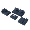 Modern Oversized Modular Sectional Sofa, Sparkling Chenille Fabric Soft Cushion Sofa With 6 Pillows, 6 Pieces Diy Combination Tufted Sofa, No Assembly Required - Blue - Image 20