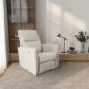 Asheville - Suede Recliner Chair - Cream - Image 3