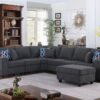 Cooper - 7 Piece Reversible L-Shape Sectional Sofa & Comfort Ottoman And Cupholder - Stone Gray - Image 8