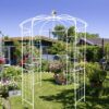 Metal Garden Arch Iron Garden Arbors Gazebo Dia High Birdcage Shape Pergola Pavilion For Wedding Ceremony - Cream White - Image 13