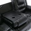 3 Seater Home Theater Recliner Manual Recliner Chair With Two Built-In Cup Holders For Living Room - Black - Image 27