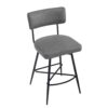 Retro Swivel Counter Stools (Set of 2) Counter Stools With Iron Frame, Sponge Cushion, Footrest, Suitable For Kitchen - Gray - Image 7
