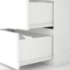2 Door Storage Desk Wardrobe For Bedroom With Shelves And Drawers - White - Image 8