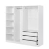 Doorless Storage Wardrobe For Dedroom With Shelves And 3 Drawers - White - Image 6