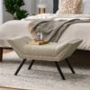 Hariata - Contemporary Fabric Tufted Ottoman Bench - Beige - Image 4