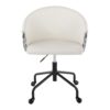 Claire - Contemporary / Glam Task Chair - Black / White / Silver - Image 5
