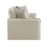 Upendo - Pattern Linen Loveseat With 2 Toss Pillows - Beige - Image 2