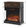 25" Stand Side Table With 3-Sided Glass Electric Fireplace - Antique Black - Image 6