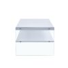 Modern Double Rectangular Coffee Table With Storage Function And Transparent Tempered Glass - White - Image 15