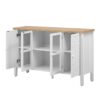 Retro TV Stand For TVs Up To 43", Entertainment Center Media Console Cabinet With 3 Spacious Cabinets, Glass Cabinet Doors And Anti-Tip Device For Living Room - White - Image 10