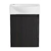 Modern 16" Bathroom Vanity Sink Combo With Ceramic Sink And Cabinet For Small Spaces - Black - Image 12