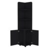 Corner Cabinet Tall With 3 Tier Shelf And 2 Door - Black - Image 7