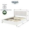 Anda - Queen Patented 2 Drawers Upholstered Storage Bed - Ivory Boucle - Image 6