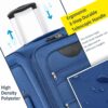 Softside Luggage Expandable 3 Piece Set Suitcase Upright Spinner Softshell Lightweight Luggage Travel Set - Blue - Image 6