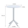 3 Piece Set, Plastic Arm Chair, Bistro Grs Premium Ocean Plastic - White - Image 3
