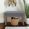 Milltown - Footstool Small Ottoman Bench - Stone Gray - Image 6