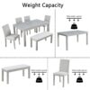 6 Piece Wooden Dining Table Set, Wooden Dining Table With 4 Upholstered Chairs And Bench For 6 People, Rectangular Dining Table Set With Crystal Decoration For Kitchen, Dining Room - Silver Gray - Image 6