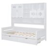 Twin Size Daybed With 2 Drawers And All In One Cabinet And Shelf - White - Image 2
