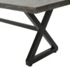 Modern Outdoor Aluminum Dining Bench With Steel Frame - Gray / Black - Image 11