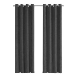 2 Pieces Set, Curtain Panel, Room Darkening, Grommet, Contemporary & Modern - Gray