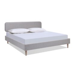 Diego - King Low Upholstered Platform Bed - Light Gray