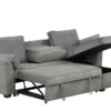 Ember - Sleeper Sectional With Reversible Storage Chaise, USB Charging Ports, And Cupholders - Gray - Image 2