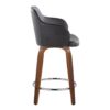 Boyne - Contemporary Fixed Height Counter Stool With Swivel With Round Footrest (Set of 2) - Walnut / Black - Image 3