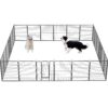 Dog Playpen Foldable 24 Panels Dog Pe Height Pet Enclosure Dog Fence Outdoor With Lockable Door For Large / Medium / Small Dogs, Puppy Playpen, RV, Camping Pet Fence - Black - Image 11