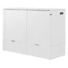 Full Size Murphy Bed With Drawer And A Set Of Sockets & USB Ports, Pulley Structure Design - White - Image 3