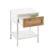 15.74" Rattan End Table With Drawer, Modern Nightstand, Metal Legs, Side Table For Living Room, Bedroom (Set of 2) - White - Image 8