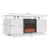 TV Cabinet, TV Unit With Fireplace, Have Heat And Flame Color Changes - White - Image 3