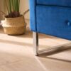 Wide Storage Soft Ottoman Bench With Armrests, Footrest Bed End Stool For Living Room, Dorm, Entryway And Bedroom - Navy - Image 7