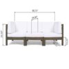 Oana - Modern 3 Piece Sofa Set With Water Resistant Cushions - White - Image 3