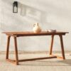 Contemporary Solid Wood Slat Top Patio Dining Table - Black Wash - Image 5