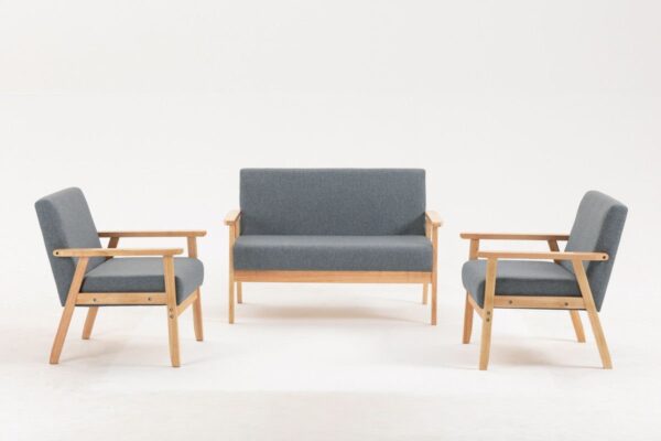 Bahamas - Loveseat And 2 Chair Living Room (Set of 3) - Gray