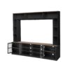 Wall Unit Entertainment Center With Bookshelves For TVs Up To 80", Modern TV Stand Media Console With Cabinets, Tempered Glass Doors And Adjustable Shelves For Living Room - Black - Image 16