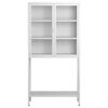 Heavy Duty Metal Storage Cabinet, Display Storage Cabinet With Glass Doors And 2 Adjustable Shelves, Tall Bookcase Modern Bookshelf Cabinet For Home Office, Living Room, Pantry - White - Image 14