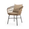 Contemporary Outdoor Patio Chairs With Cushions (Set of 2) - Beige / Black - Image 10