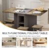 Contemporary 5 Piece Folding Extendable Dining Table Set With Chairs For 4 - Brown - Image 4