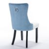 Nikki - Modern, High-End Tufted Solid Wood Contemporary And Velvet Upholstered Dining Chair With Wood Legs Nailhead Trim (Set of 2) - White / Light Blue - Image 6