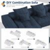 Modern Oversized Modular Sectional Sofa, Sparkling Chenille Fabric Soft Cushion Sofa With 6 Pillows, 6 Pieces Diy Combination Tufted Sofa, No Assembly Required - Blue - Image 18