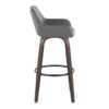 Daniella - Contemporary Fixed Height Barstool With Swivel With Round Footrest (Set of 2) - Walnut / Gray - Image 3