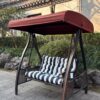 2 Piece High Back Chair Cushion Set Tufted Patio Or Rocking Chair Cushions For Garden Or Porch - Blue Stripe - Image 16