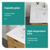 Ceramic Rectangular Bathroom Vanity Top Drop In Single Sink With Pre Drilled Faucet Hole & Built In Overflow Easy Clean Glazed Surface - White - Image 6