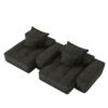 Modern Oversized Modular Sectional Sofa With 2 Chaise Lounge And 2 Armrest, Sparkling Chenille Fabric Soft Cushion Sofa With 4 Pillows, 4 Pieces Diy Combination Tufted Sofa, No Assembly Required - Black - Image 18