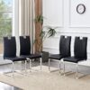 (Set of 4) Material Bow Shaped Chairs Perfectly Integrated Into Industrial And Modern Home Design - Black - Image 5