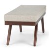 Chanelle - Mid Century Ottoman Bench - Platinum - Image 3