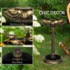 Outsunny - Antique Bird Bath With Pedestal Flower Planter Base, Vintage Style Decorative Birdbath, Bird Feeder Bowl & Planter Decoration Yard Statue - Bronze - Image 5