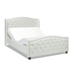 Fontana - Queen Wingback Upholstered Platform Bed Frame - Antique White