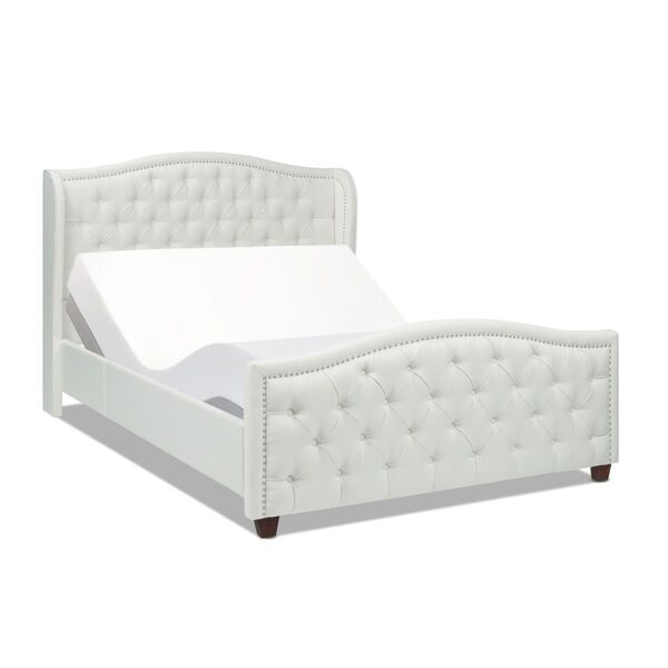 Fontana - Queen Wingback Upholstered Platform Bed Frame - Antique White